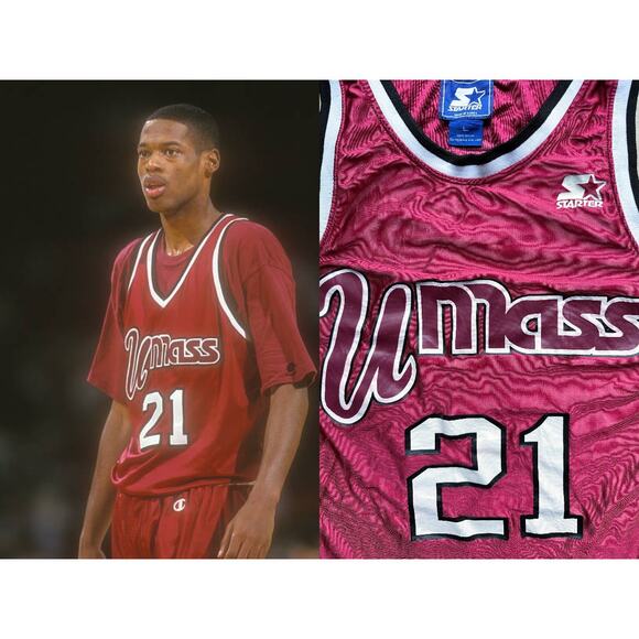 CAMBY #21 UMass 90s STARTER basketball jersey L red Amherst Minutemen vintage - Picture 1 of 11